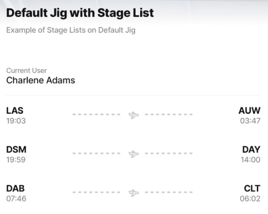 List with stage