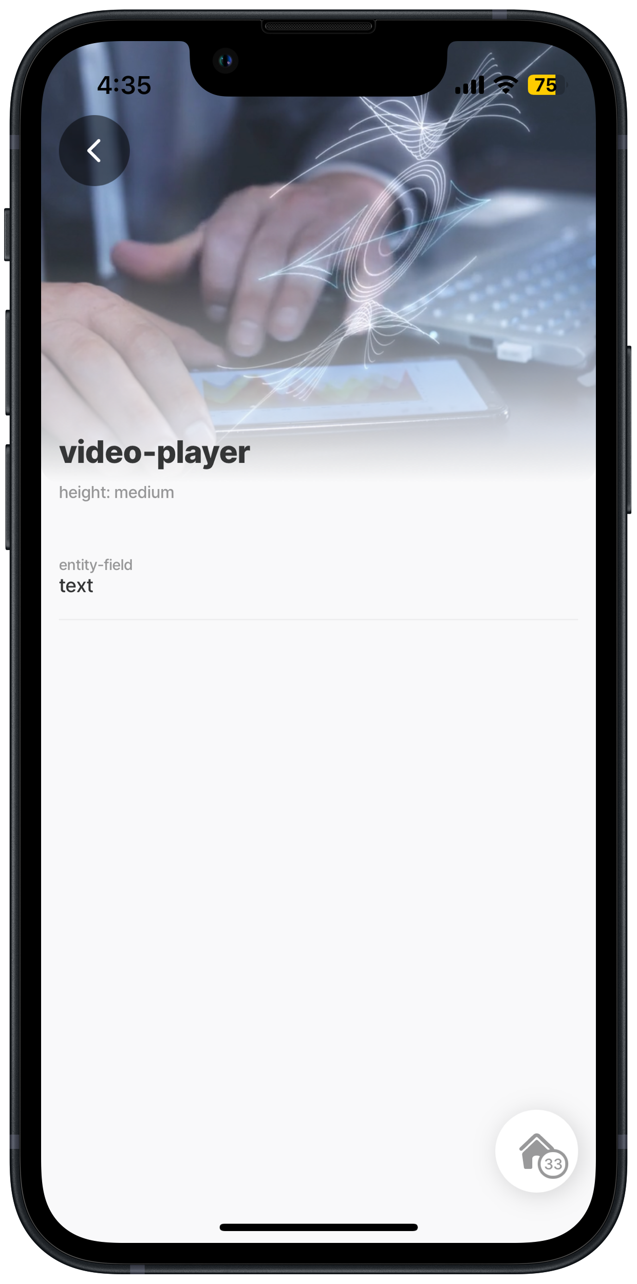 Medium - header with video player